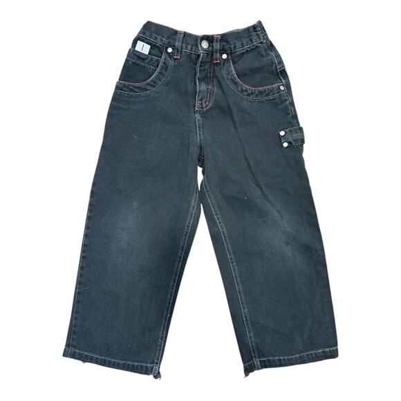 Vintage Joe Boxer Wide Leg Skater Black Jeans JNCO-Vibes Sz Boys 7 - Picture 2 of 5